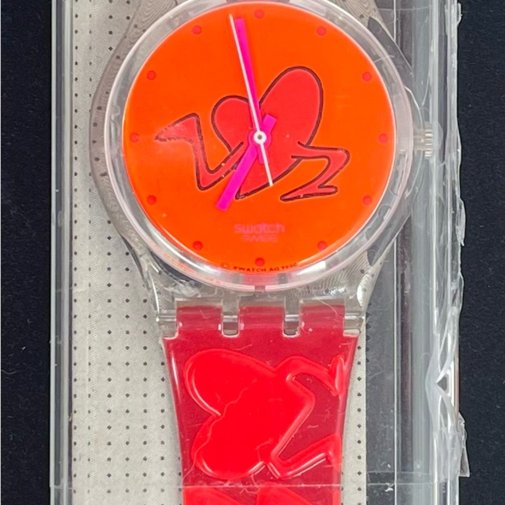 Vintage 1997 “Pounding Hearts” Swatch Watch Needs Battery
